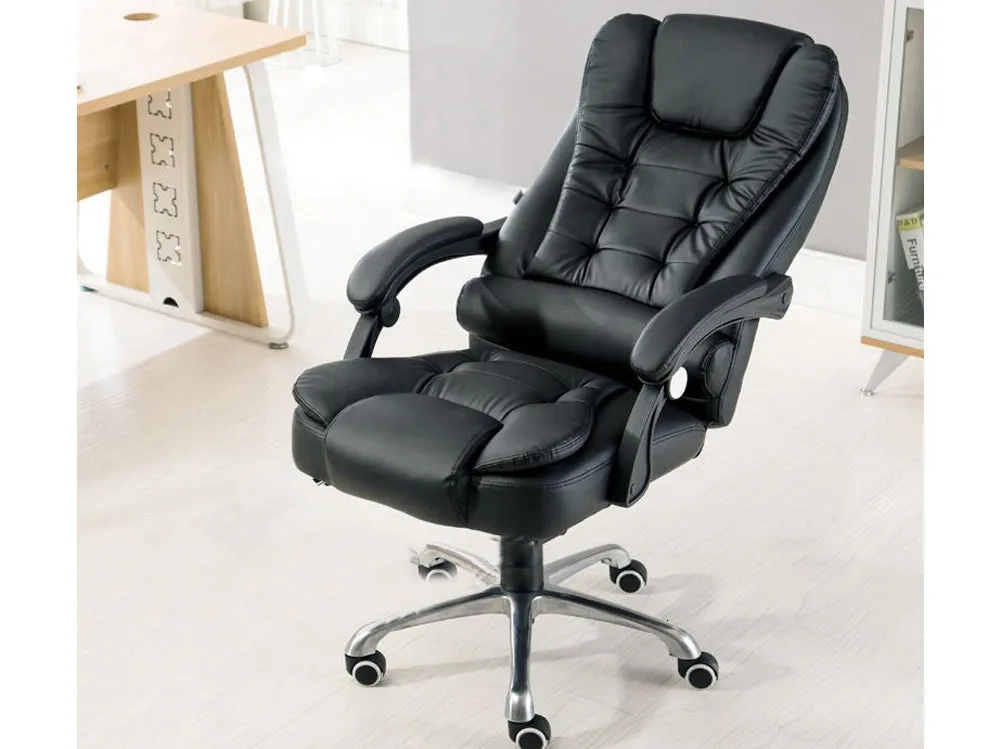 Office Chair (Black) with Retractable Footrest