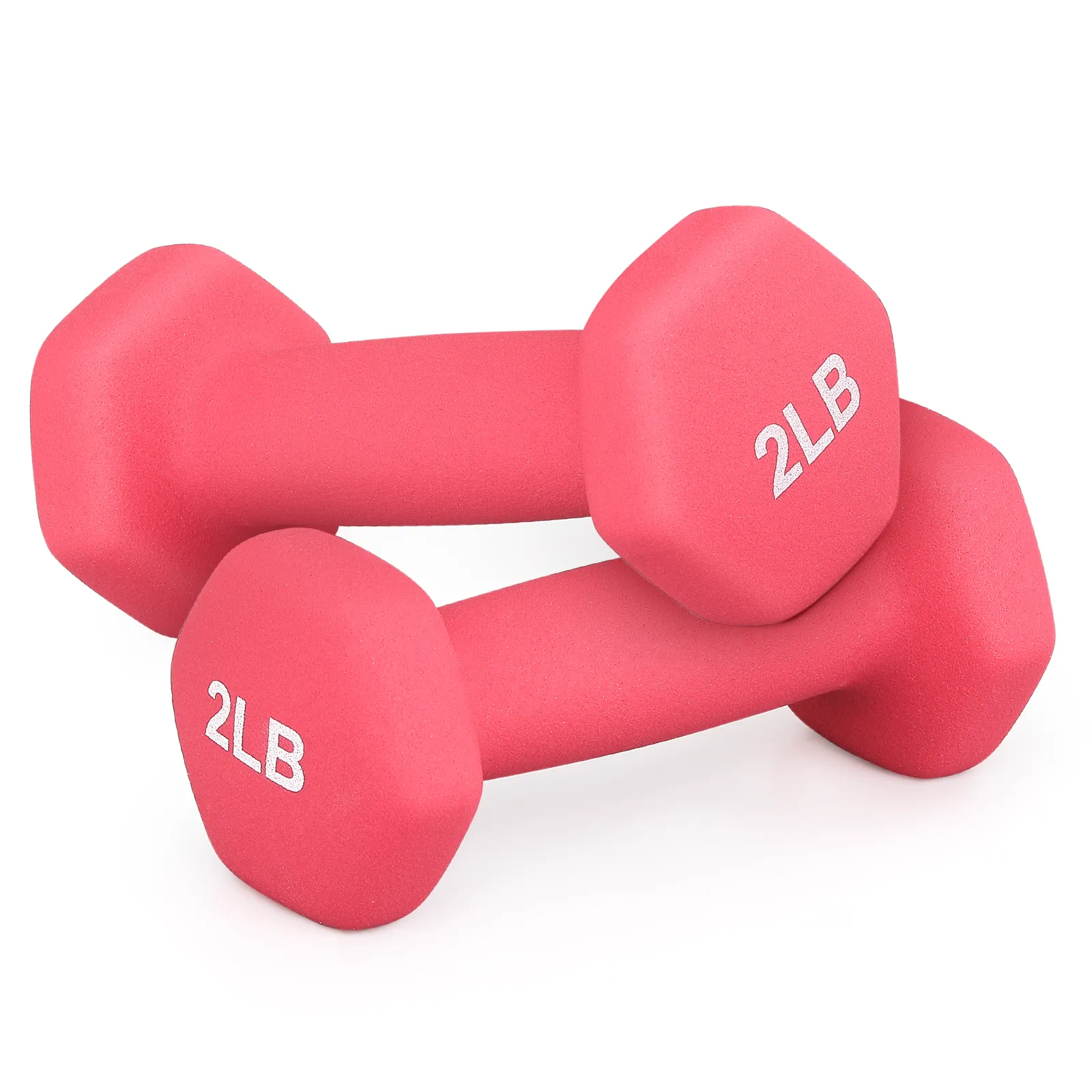 Pair Easy Grip Workout Dumbbell - 2 LB Each - Neoprene Coated Cast Iron