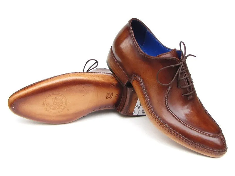 Paul Parkman Handsewn Split-toe Brown Oxfords