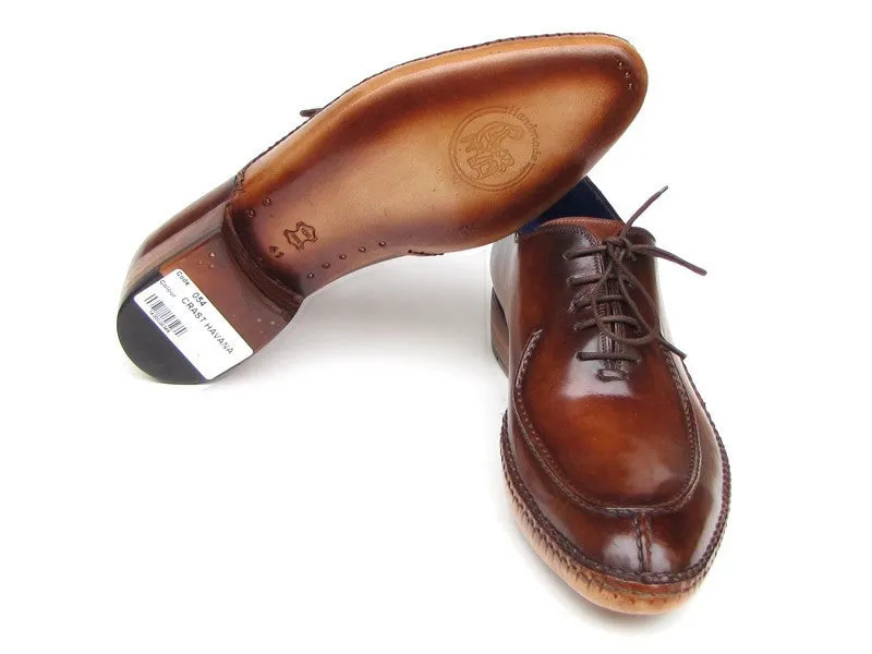 Paul Parkman Handsewn Split-toe Brown Oxfords