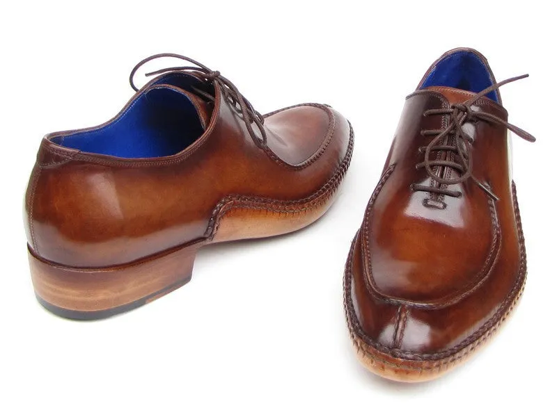 Paul Parkman Handsewn Split-toe Brown Oxfords