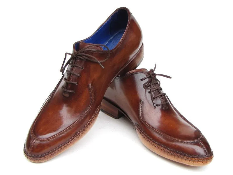 Paul Parkman Handsewn Split-toe Brown Oxfords