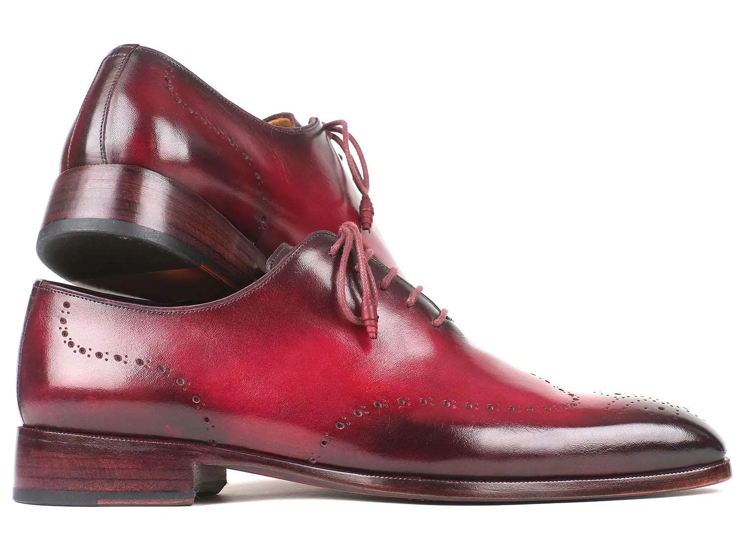 Paul Parkman Men's Bordeaux Burnished Wingtip Oxfords