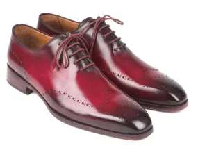 Paul Parkman Men's Bordeaux Burnished Wingtip Oxfords