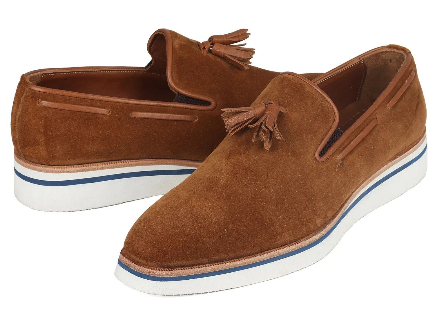 Paul Parkman Men's Camel Suede Loafers