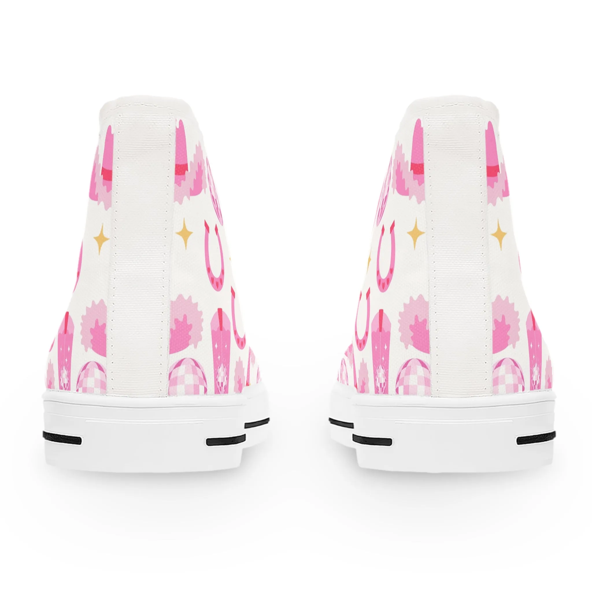 Pink Cowgirl Hat and Shoes Women's High Top Sneakers