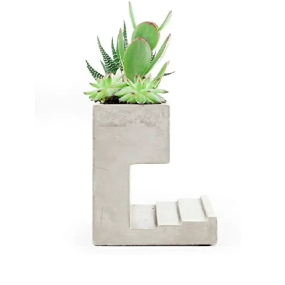 Planter and Pen Holder Desk Tidy Stationery Organiser Concrete in Grey