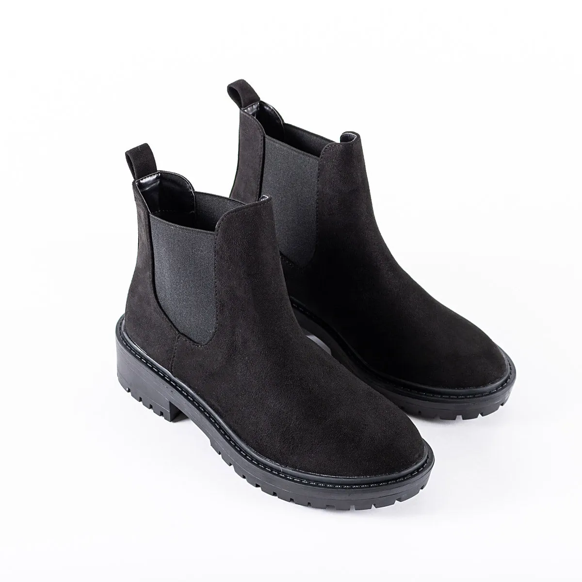 RAID Radar Chunky Boot in Black Suede