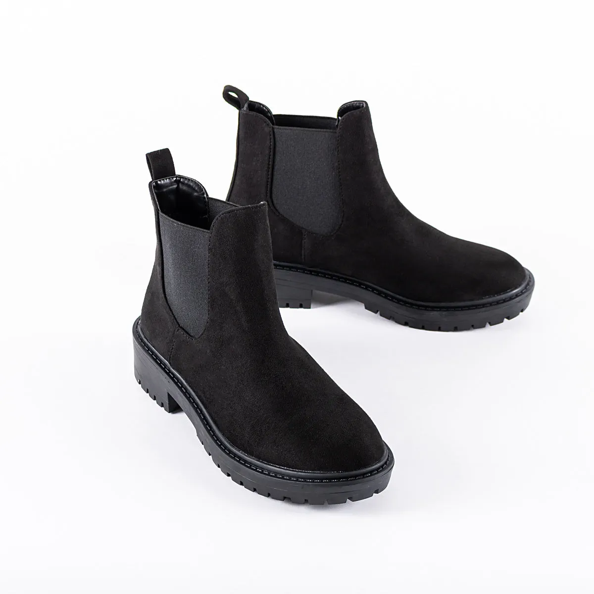 RAID Radar Chunky Boot in Black Suede