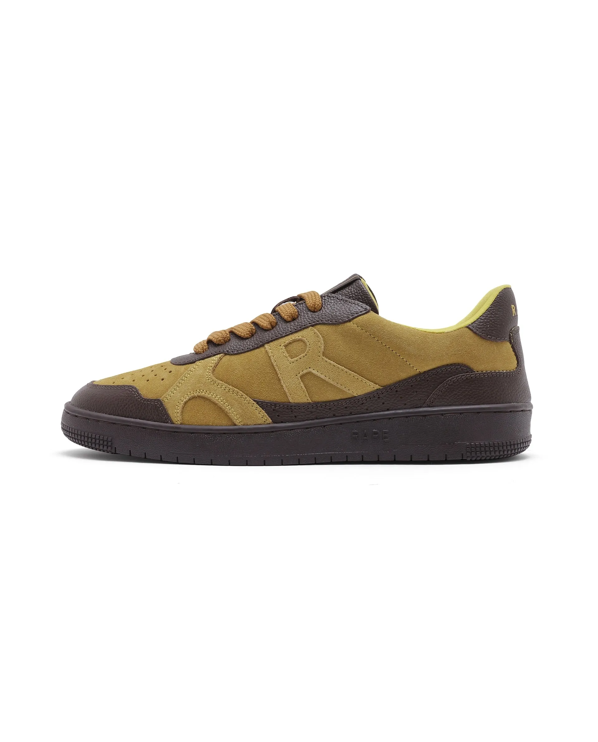 Rare Rabbit Men's Kepler Pro Yellow Plain Shoes