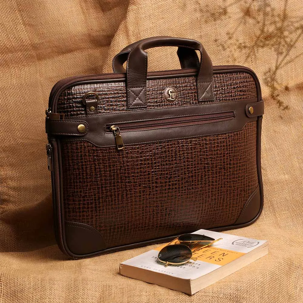 Ready to Ship Luxury Corporate Gift - Office Folio Bag  III | Leather Portfolio Bag | 100% Genuine Leather | For Office Use | Colour - Brown