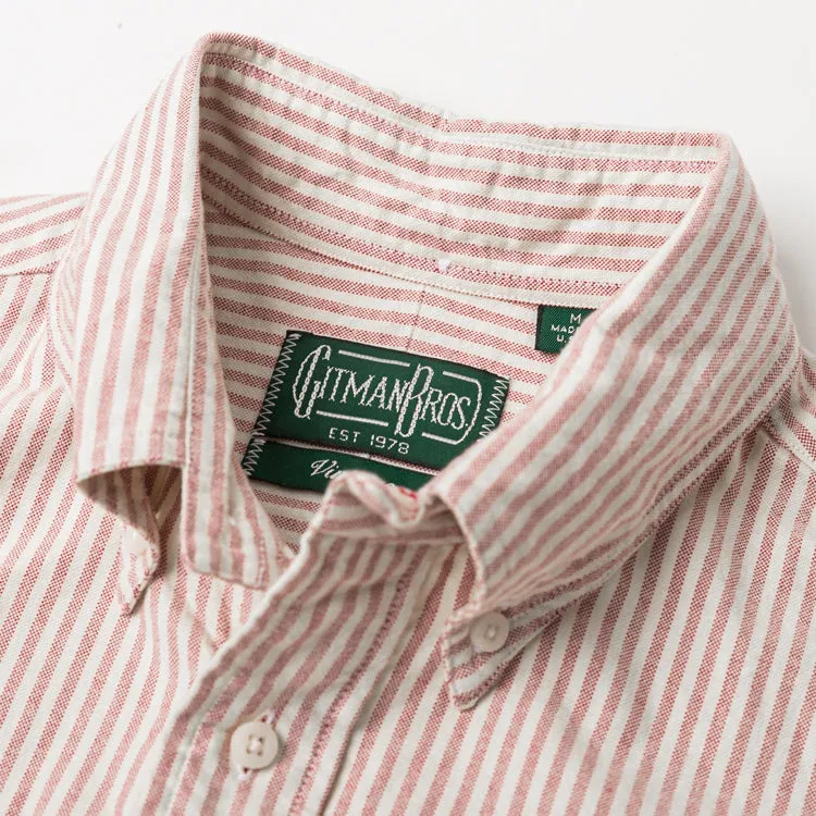 Red Stripe Brushed Fall Oxford