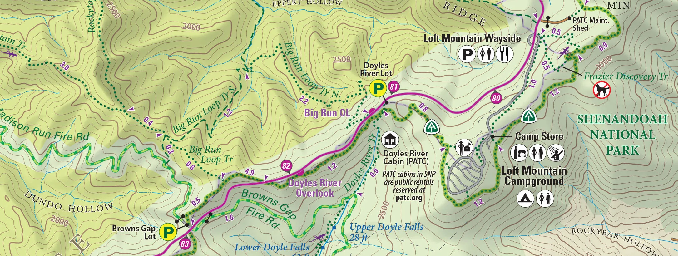 Shenandoah National Park Lizard Maps, Virginia