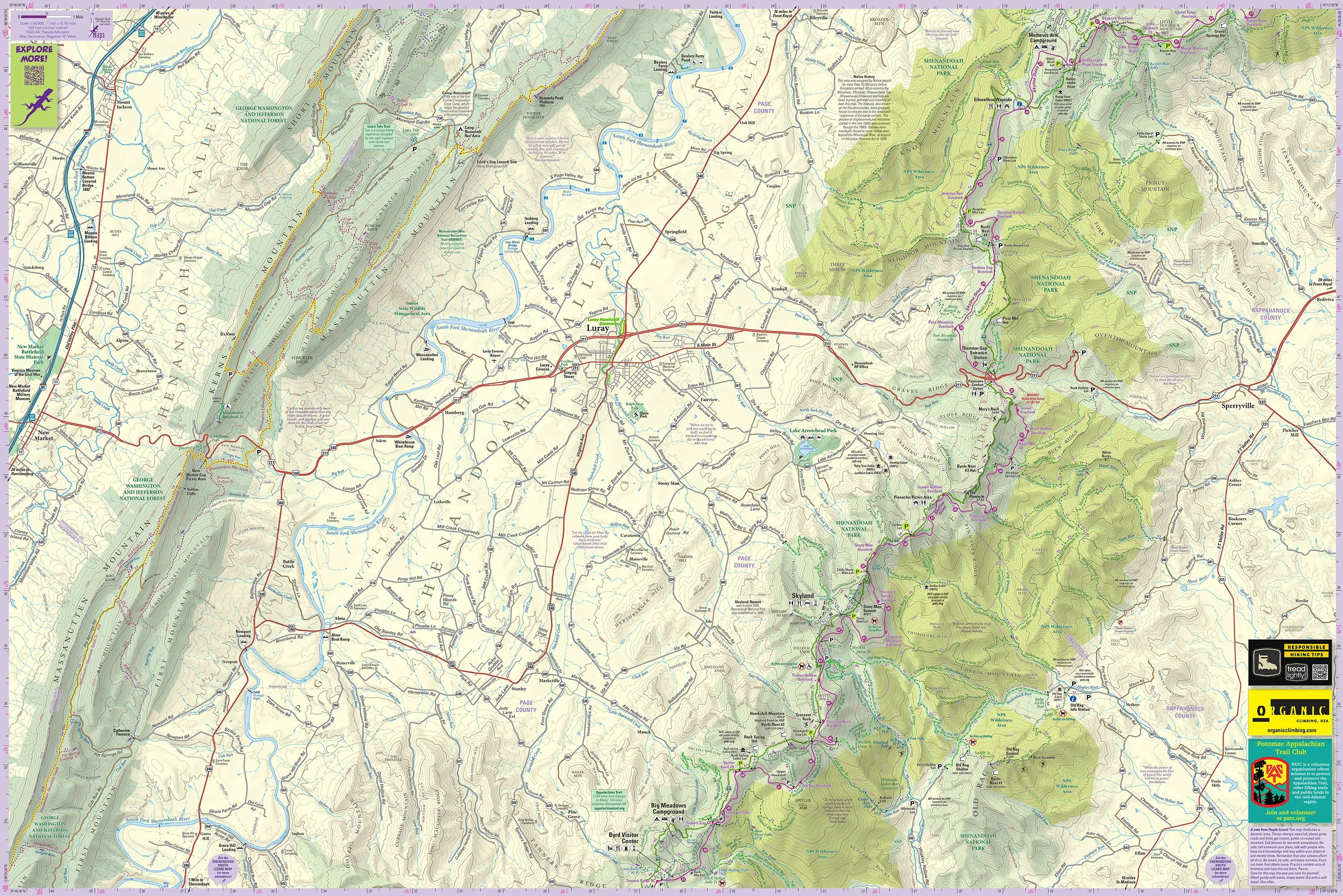 Shenandoah National Park Lizard Maps, Virginia