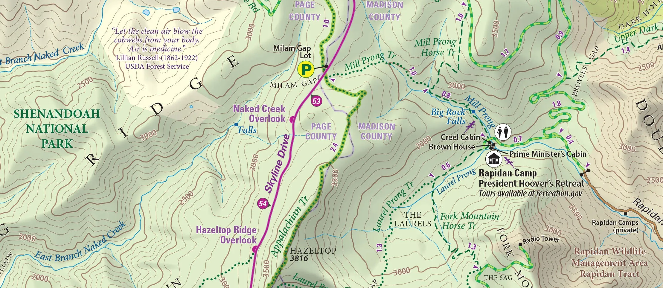 Shenandoah National Park Lizard Maps, Virginia