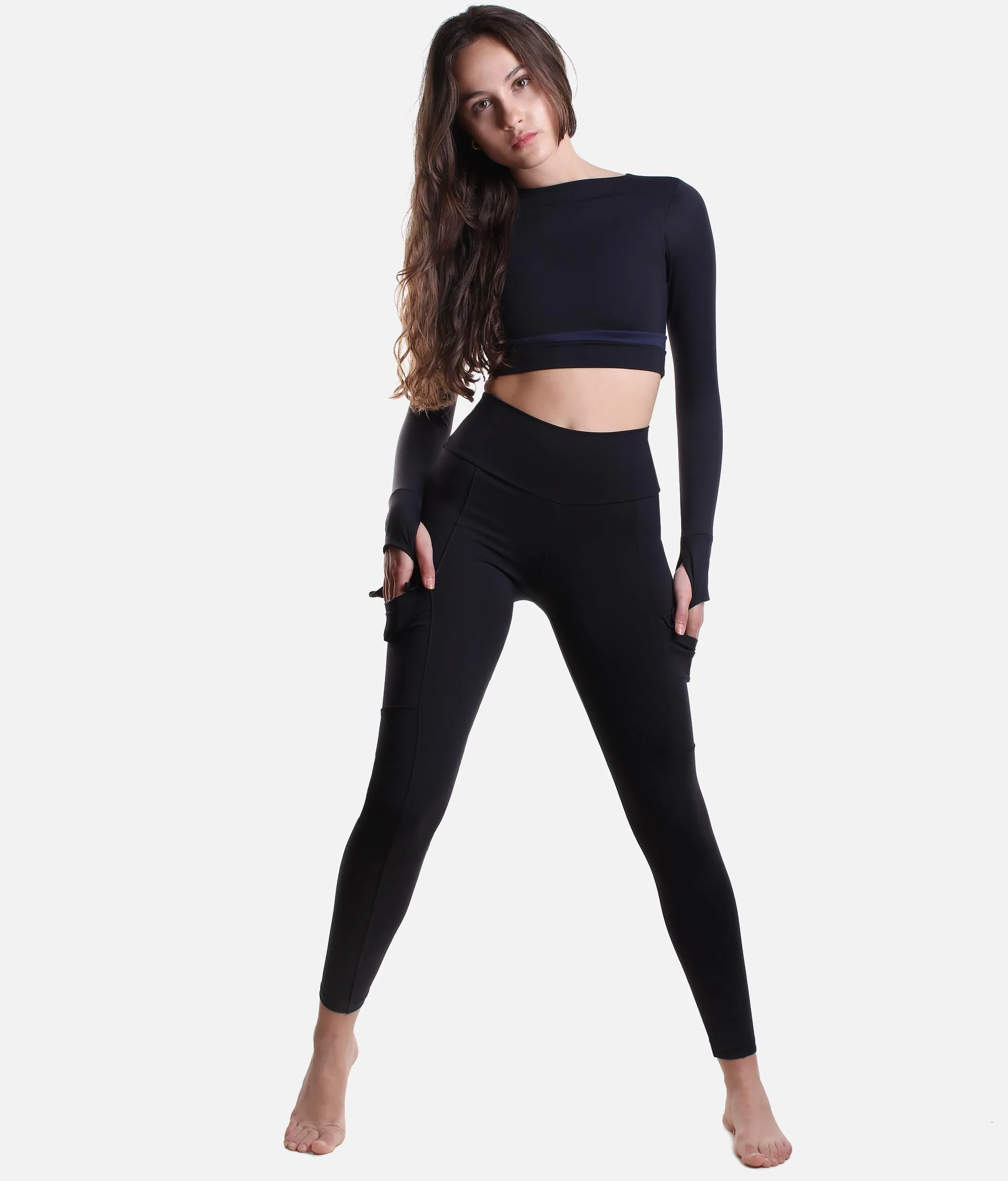 Side Pockets Dance Leggings - 15285