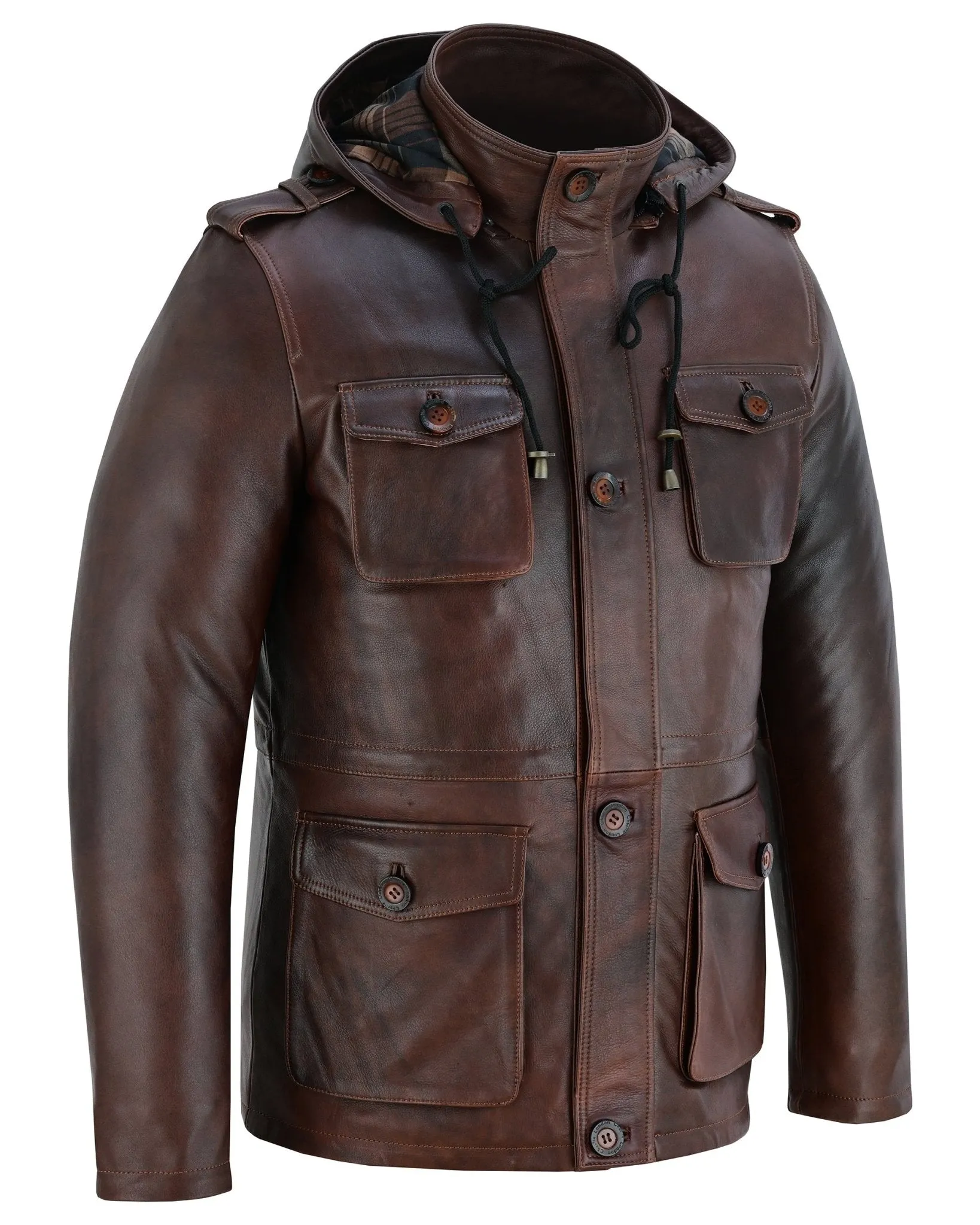 Stylish Men's Leather Parka Jacket for a Smart Casual Look