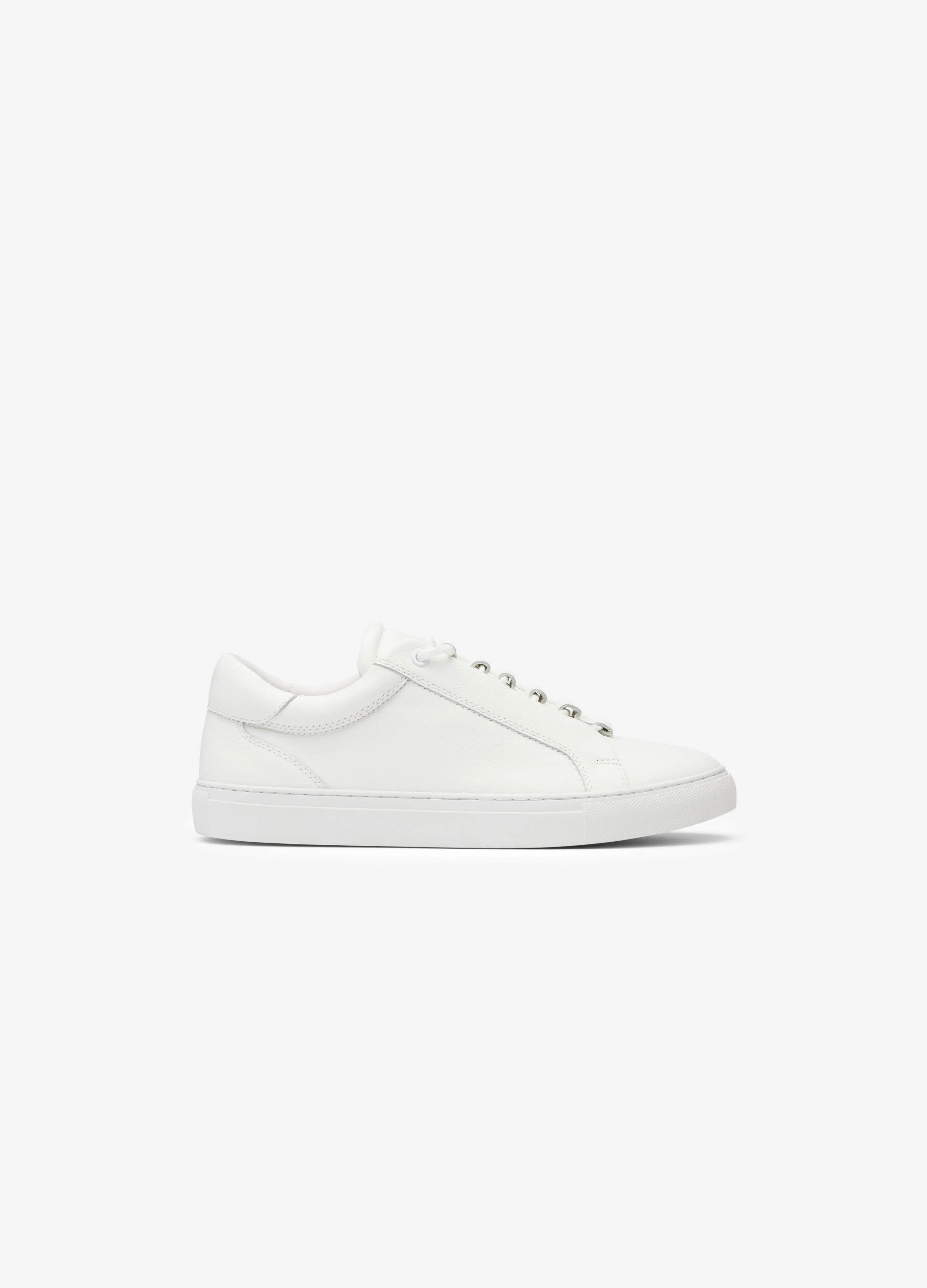 Textured Leather Sneaker White