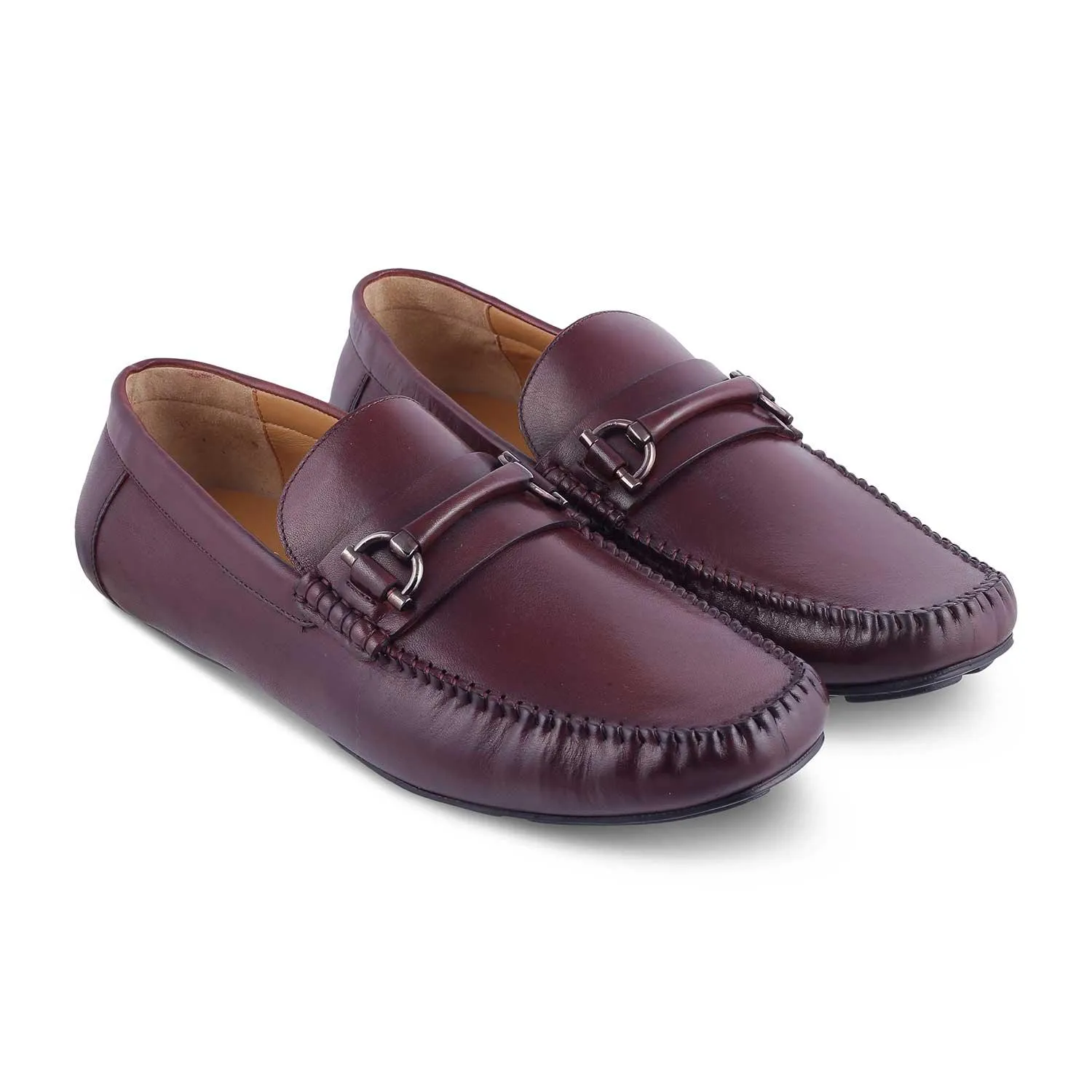 The Salvo Wine Men's Leather Driving Loafers Tresmode