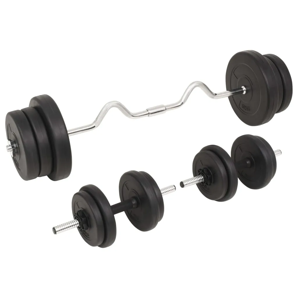 vidaXL Barbell and Dumbbell Set 132.3 lb - Versatile Home Gym Equipment