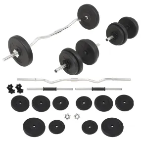 vidaXL Barbell and Dumbbell Set 66.1 lb – Versatile Strength Training Equipment