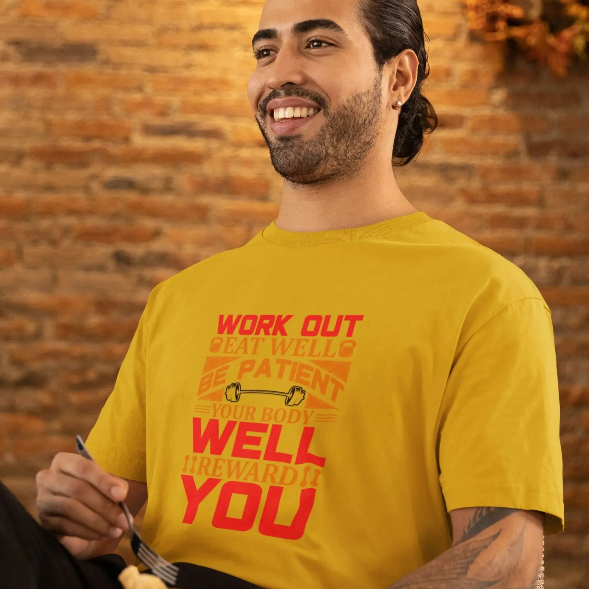 Work Out Eat Well Be Patient Your Body Well Reward You Over Size Classic T-Shirt