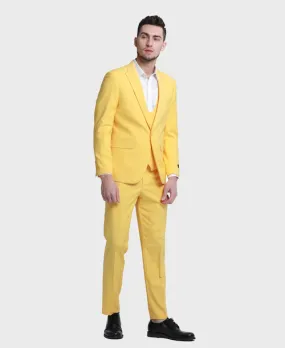 Yellow Skinny Fit Peak Lapel Suit